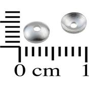 Coupelle Lisse de 4 mm avec trou en Argent 925 (Lot de 5 coupelles)