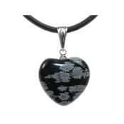 Pendentif Coeur en Obsidienne Neige (1,8 cm)