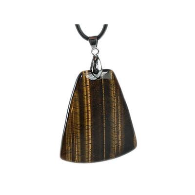 Pendentif Oeil de Tigre pierre plate Trapezoid