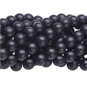 Agate Noire Perle Givrée percée de 8 mm (Lot de 5 perles)