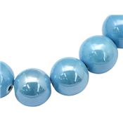 Perle de Porcelaine Bleue Turquoise 8 mm (Par Lot de 5 Perles)