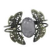Bracelet Papillon en Quartz Rose Cabochon Ovale 25x18 mm Romantic