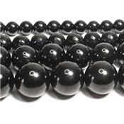 Shungite Perle Ronde Lisse Percée 4 mm (Lot de 20 perles)