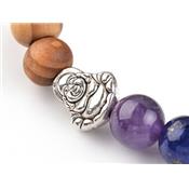 Bracelet 7 Chakras en Pierre Boule de 8 mm et Bouddha rieur