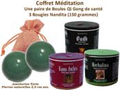 Méditation Une paire de Boules Qi Gong et 3 Bougies Nandita (150 grammes)