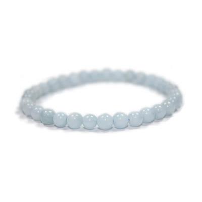 Bracelet Aigue Marine en Pierre Boule de 6 mm