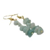 Boucles d'Oreilles en Amazonite du Brésil style Baroque