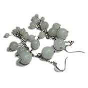 Boucles d'Oreilles en Amazonite du Brésil en Grappes