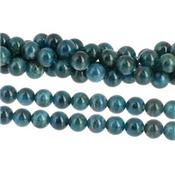 Apatite Bleue Perle Ronde Lisse Percée 8 mm (Lot de 10 perles)