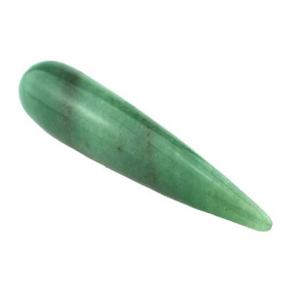 Pointe ou Bâton de Massage en Aventurine Verte Lisse (8 à 10 cm)