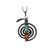 Pendentif Cho Ku Rei 7 Chakras Montage Argenté