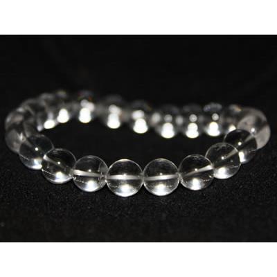 Bracelet Cristal de Roche en Pierre Boule de 8 mm