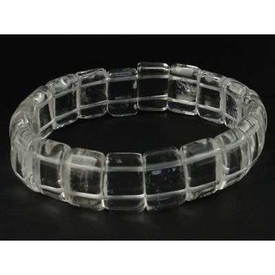 Bracelet Cristal de Roche en Pierre Plaquette de 10x15 mm