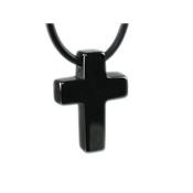 Pendentif Croix Latine en Hématite - 25x18 mm - sans métal