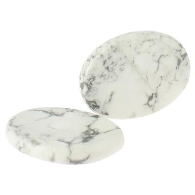 Howlite Blanche galet pierre plate (4,5x3,5x0,7 cm)