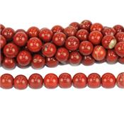 Jaspe Rouge Perle Ronde Lisse Percée 4 mm (Lot de 20 perles)