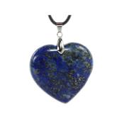 Pendentif Coeur en Lapis Lazuli (4 cm Bélière Argentée)