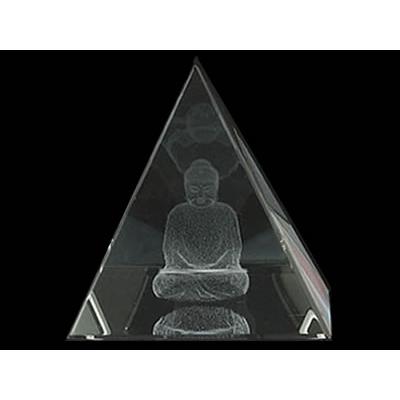 Pyramide Feng Shui en Cristal et Bouddha (5 cm)