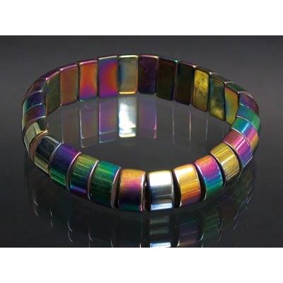 Bracelet Hématite et Titane Plaquettes Arrondies