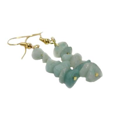 Boucles d'Oreilles en Amazonite du Brésil style Baroque