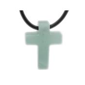 Pendentif Croix Latine en Amazonite du Brsil - sans mtal