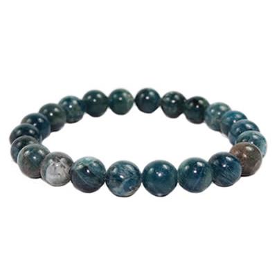 Bracelet Apatite Bleue en Pierre Boule de 8 mm