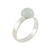 Bague Pierre Cabochon en Aventurine Verte Ronde 8 mm et Argent 925 Adriana - Taille réglable