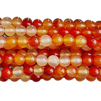 Cornaline Multicolore Perle Ronde Lisse Percée 6 mm (Lot de 20 perles)