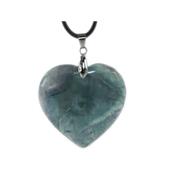 Pendentif Coeur en Fluorine Multicolore (4 cm Bélière Argentée)
