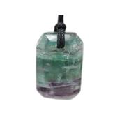 Pendentif de Fluorine Multicolore pierre plate sans bélière