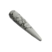 Pointe ou Bâton de Massage en Howlite Blanche Lisse (9 à 10 cm)