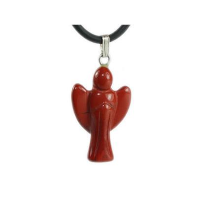 Pendentif Ange en pierre de Jaspe Rouge (2 cm)