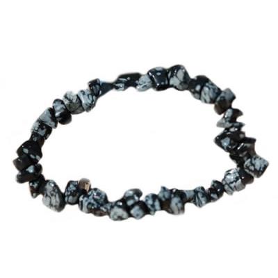 Bracelet en Pierre Baroque - Obsidienne Neige 