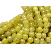 Péridot Mate Perle Ronde Lisse Percée 4 mm (Lot de 20 perles)