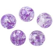 Perle en Résine Violette Lisse 8 mm (Par Lot de 5 Perles)