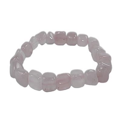 Bracelet Quartz Rose en Pierres Roulées