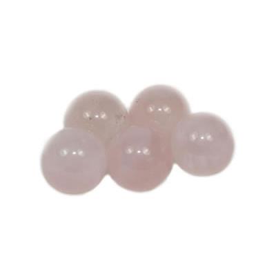Quartz Rose Perle Ronde Lisse Non Percée 10 mm (Lot de 5 perles)