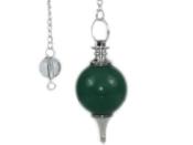 Esotérisme Lot d'un Pendule Séphoroton Aventurine Verte et Runes Jaspe Rouge