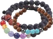 Bijoux Lot de 3 Bracelets Perles BODHI (Pochette Jute)