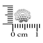 Coupelle Fleur de 7 mm avec trou en Argent 925 (Lot de 2 coupelles)