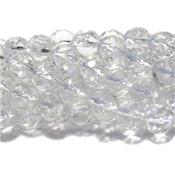 Cristal de Roche Perle Facettée Percée 8 mm - 64 Facettes (Lot de 10 perles)
