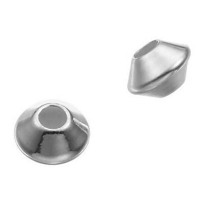 Perle Toupie Lisse 5x3 mm en Argent 925 (Lot de 5 perles)