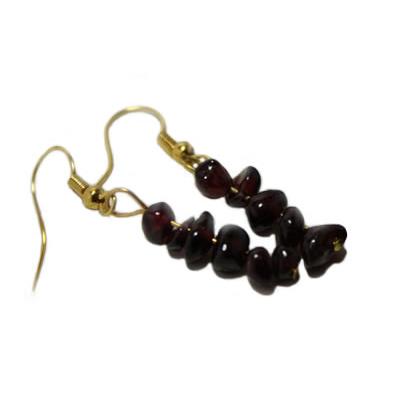 Boucles d'Oreilles en Grenat Rouge style Baroque