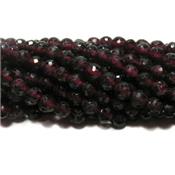 Grenat Rouge Perle Facettée Percée 8 mm - 64 Facettes (Lot de 10 perles)