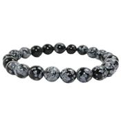 Bracelet Obsidienne Neige en Pierre Boule de 8 mm