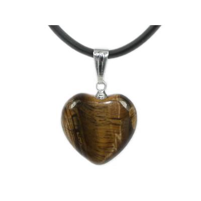 Pendentif Coeur en Oeil de Tigre (1,8 cm)