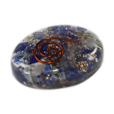 Orgonite cabochon et Lapis Lazuli 40x30 mm