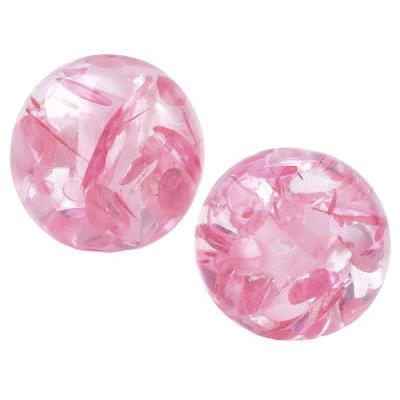 Perle en Résine Rose Lisse 6 mm (Par Lot de 5 Perles)