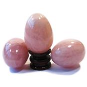 Oeuf en pierre de Quartz Rose (5 cm) avec socle