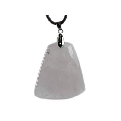 Pendentif de Quartz Rose pierre plate Trapezoid